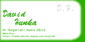 david hunka business card